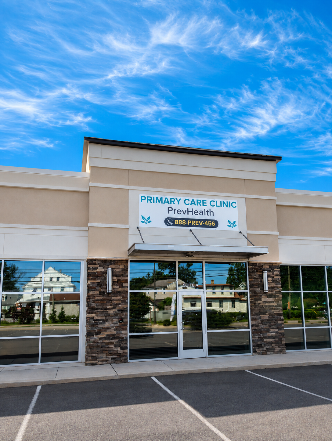 PrevHealth Primary Care clinic exterior in Folsom, PA